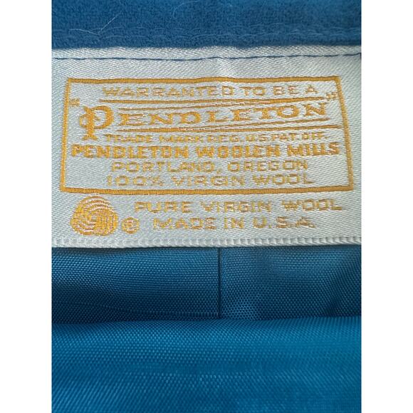 Vintage Pendleton Size 12 100% Wool Midi Length Straight Pencil Skirt Blue - Picture 3 of 10
